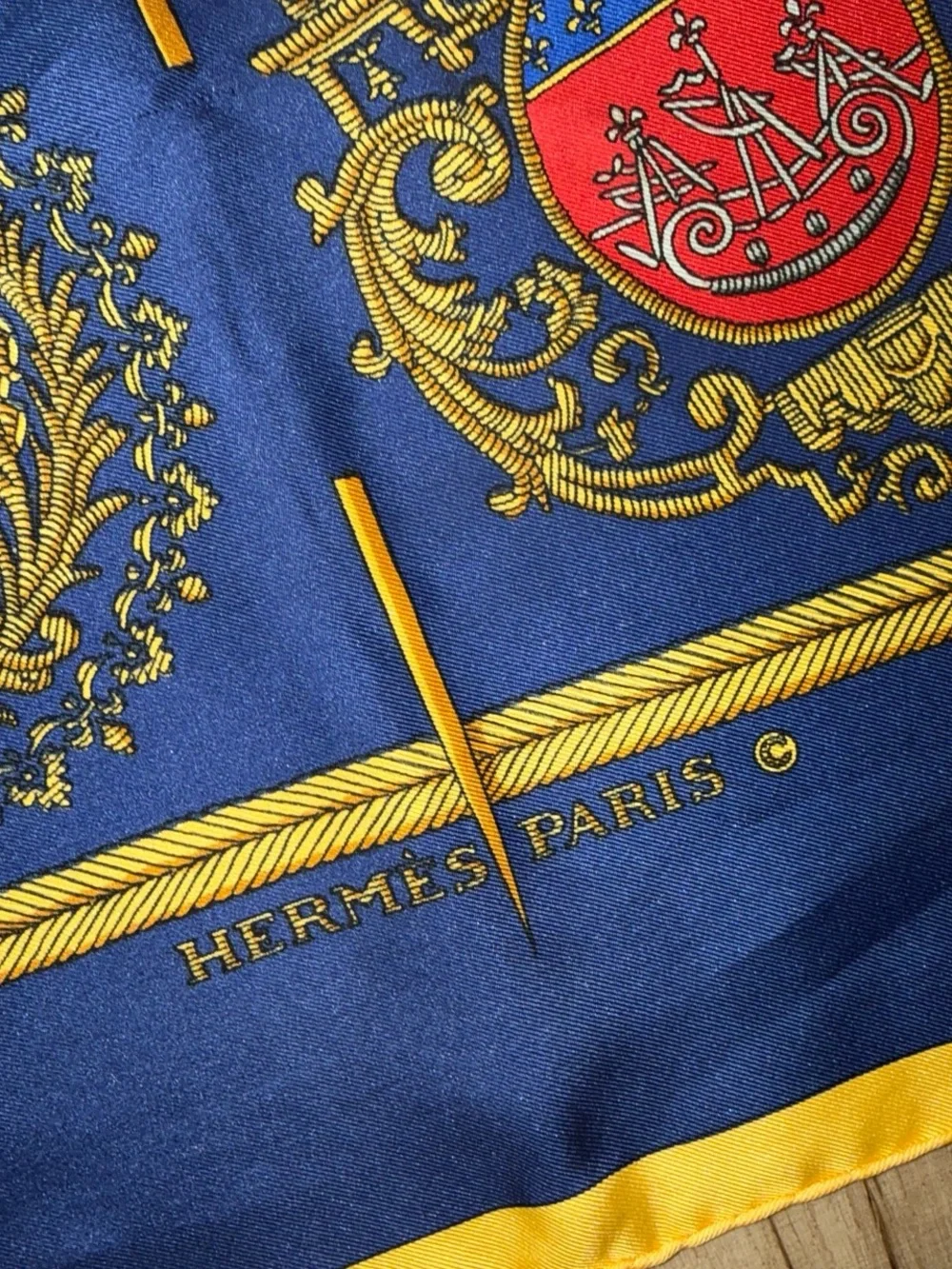 Hermes Paris vintage Les Armes de Paris Carre Silk Scarf-Authentic (with box)